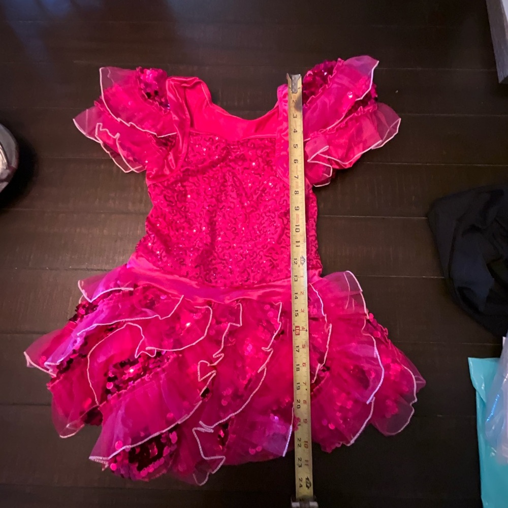Weissman Dance Costume Pink Ruffles size 14 - Picture 5 of 8